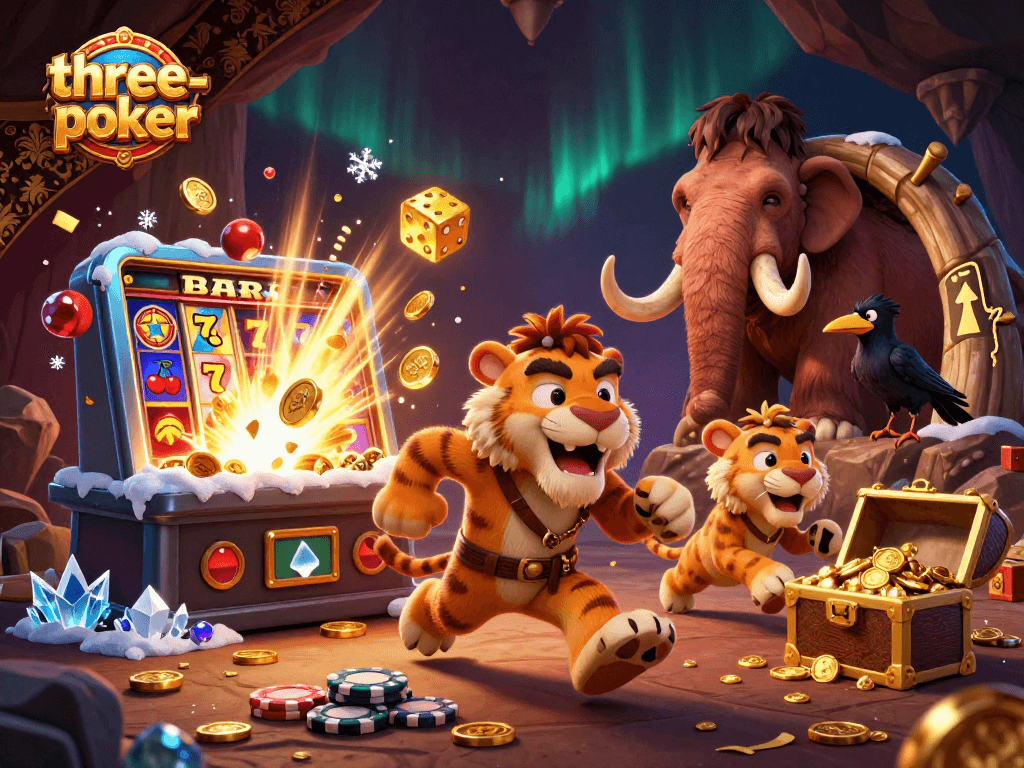 Experience three-card-poker action with a vibrant casino scene illustrating excitement and winning vibes.