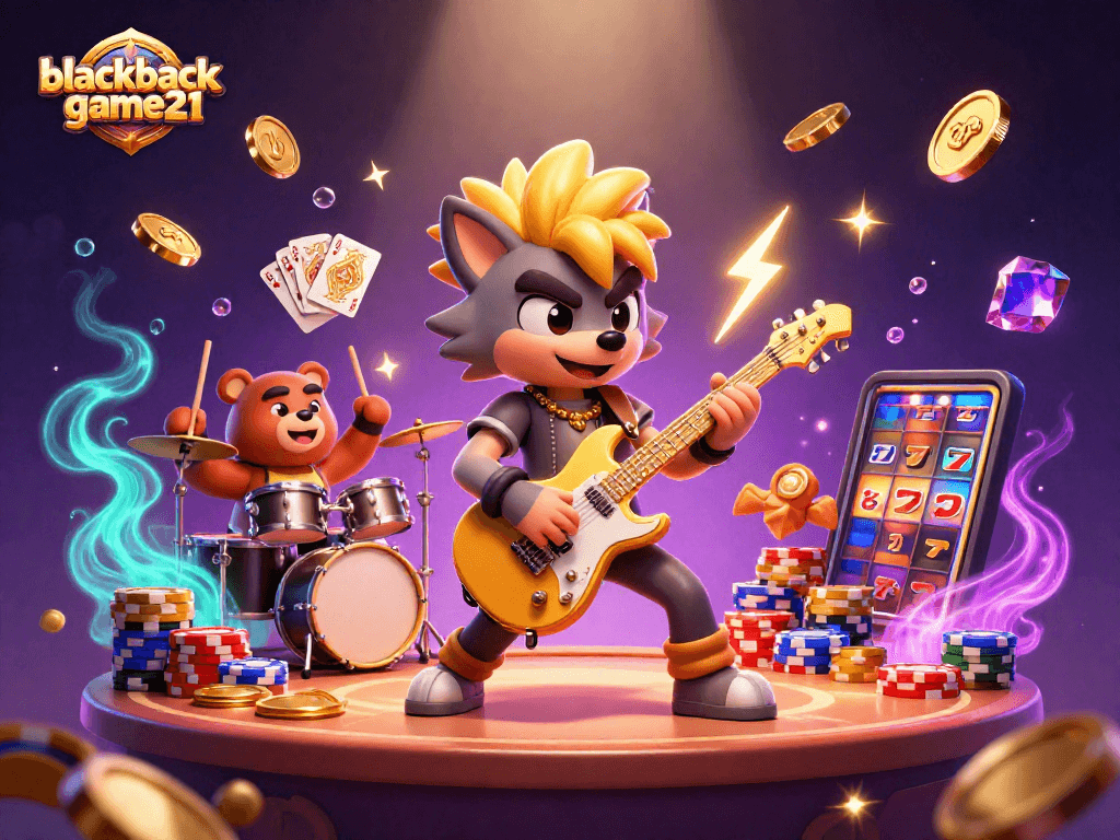 Experience the excitement of blackjack-game21 with a vibrant 3D casino scene showcasing thrilling action and rewards.
