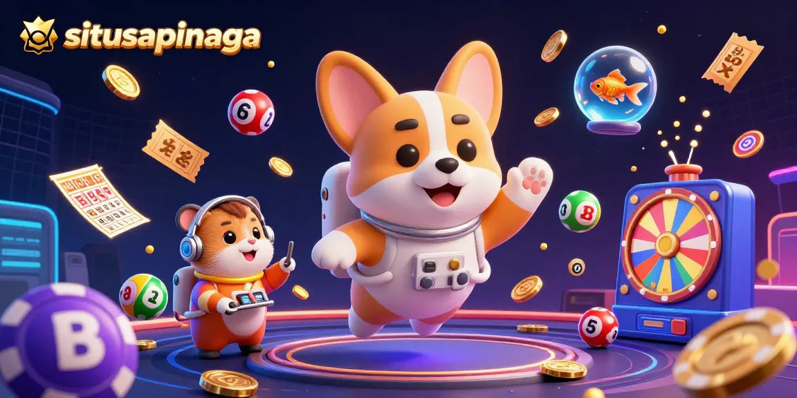 Join the fun with situsapinaga as a playful astronaut corgi and friends enjoy a cosmic casino adventure.