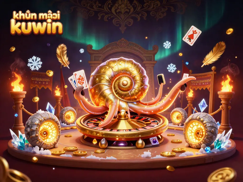 Kicking off exciting rewards with khuyến mãi kuwin in a vibrant 3D casino illustration featuring gaming elements.