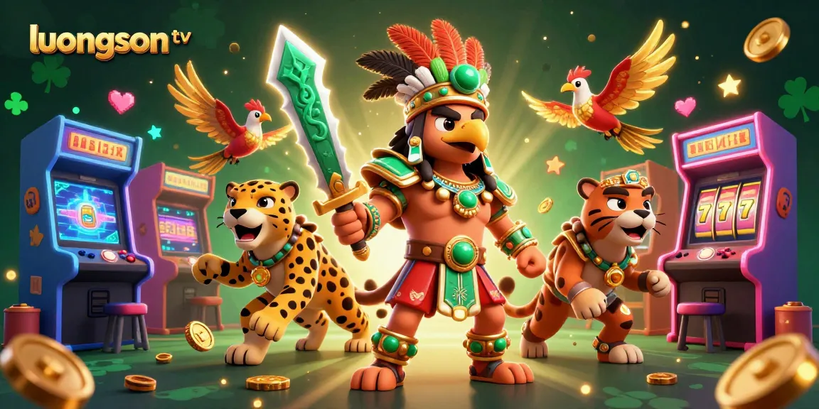 Engage with luongson tv for immersive live sports betting, featuring vibrant casino elements and characters.