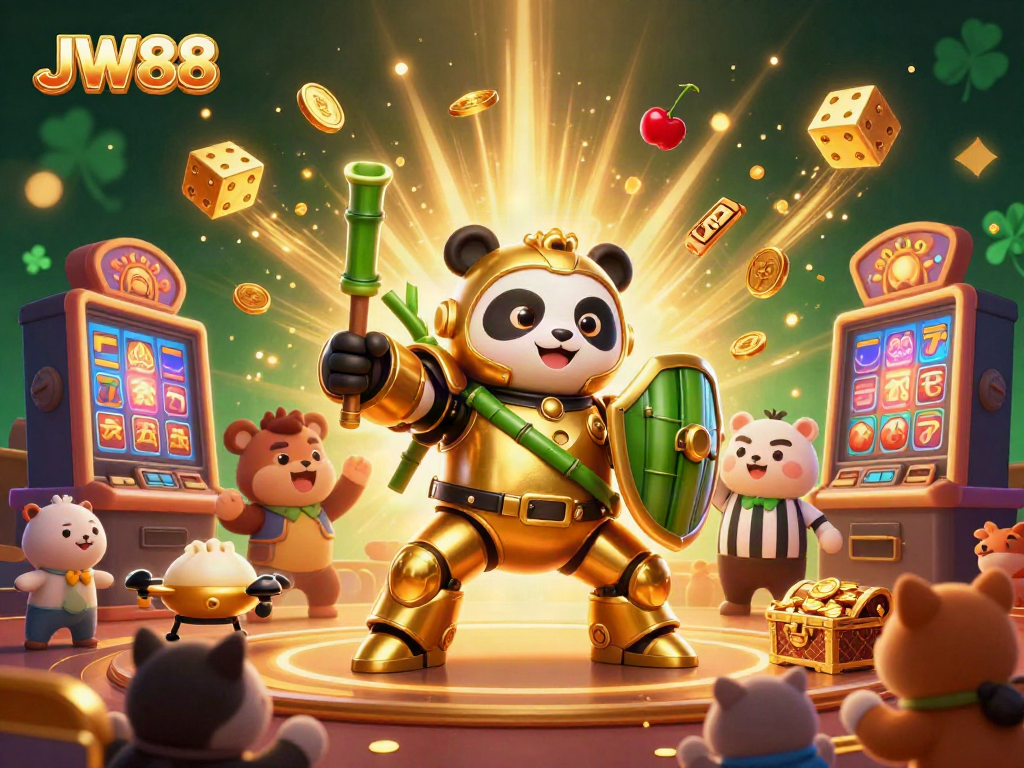 Engage in exciting gameplay at JW88 with a vibrant 3D animated casino scene filled with action.