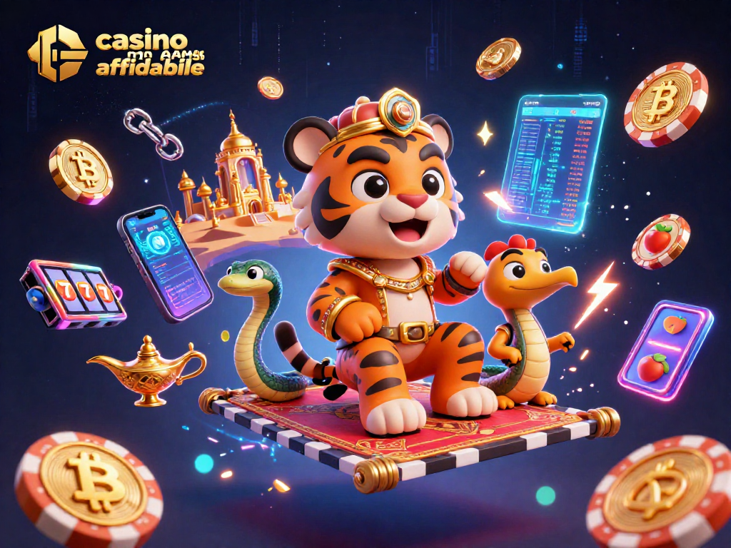 Gioca nel casino non AAMS affidabile con un sultano tigre e un lampo magico in un'illustrazione vivace.