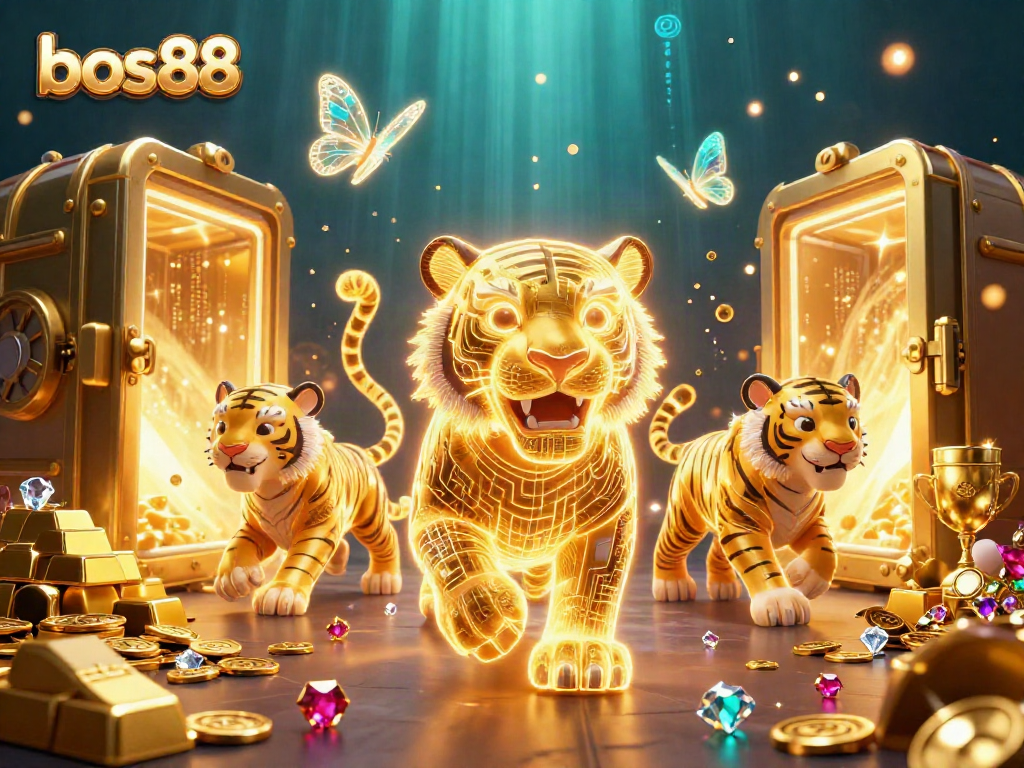 Menciptakan momen memenangkan jackpot di bos88 dengan gemerlap koin emas dan simulasi kasino digital.