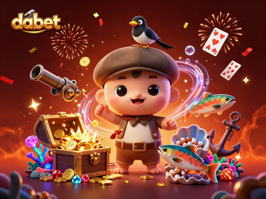 Experience dabet's thrilling casino atmosphere with vibrant underwater treasure and playful characters.