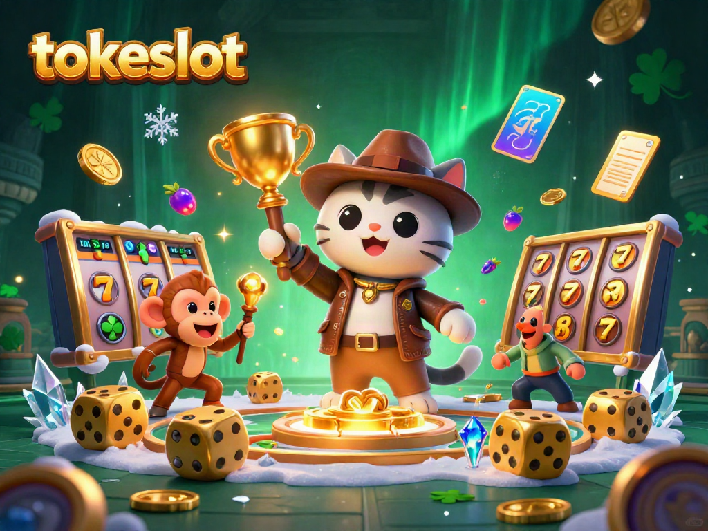 Join the adventure on tokeslot with a cat archaeologist discovering a golden casino treasure in a vibrant temple.