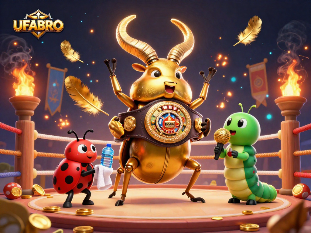 Bet on UFABRO: Watch the giant golden stag beetle in a thrilling sports betting showdown!
