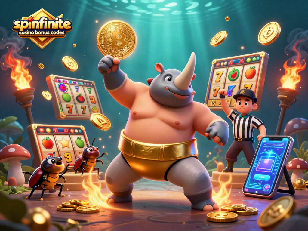 Engage with exclusive spinfinite casino bonus codes as a mighty beetle champion takes center stage in a vibrant casino showdown.