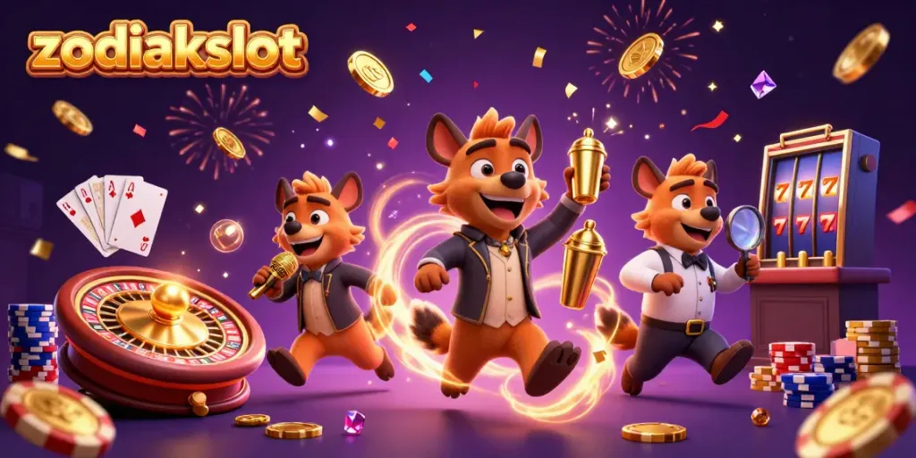 Pengalaman seru bermain zodiakslot dengan tema kasino penuh energi, koin emas melayang dan bintang bersinar.