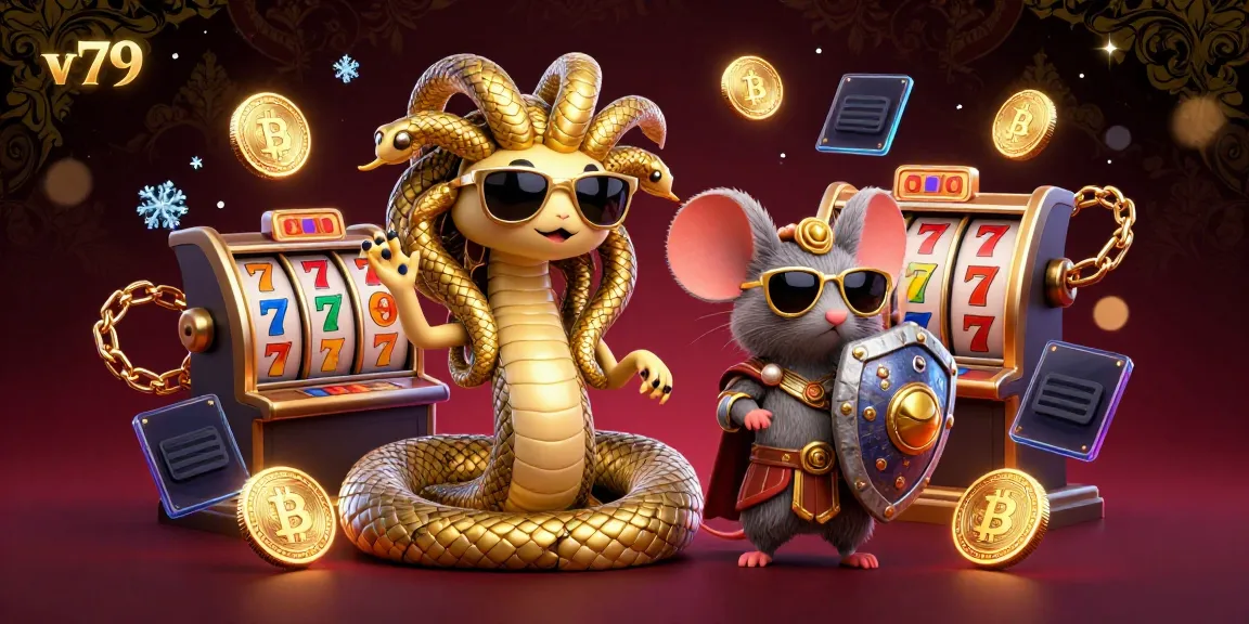 Experience the vibrant excitement of v79 casino gaming with Medusa and a warrior mouse in a rich 3D illustration.