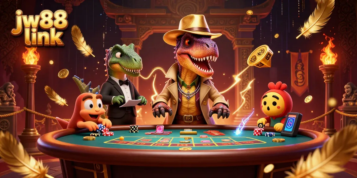 Engage with thrilling action at the jw88 link table with cartoon velociraptor characters.