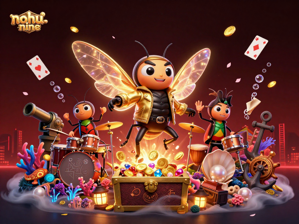 Engage in thrilling gameplay with nohu-nine: a vibrant illustration featuring dynamic characters and casino elements.