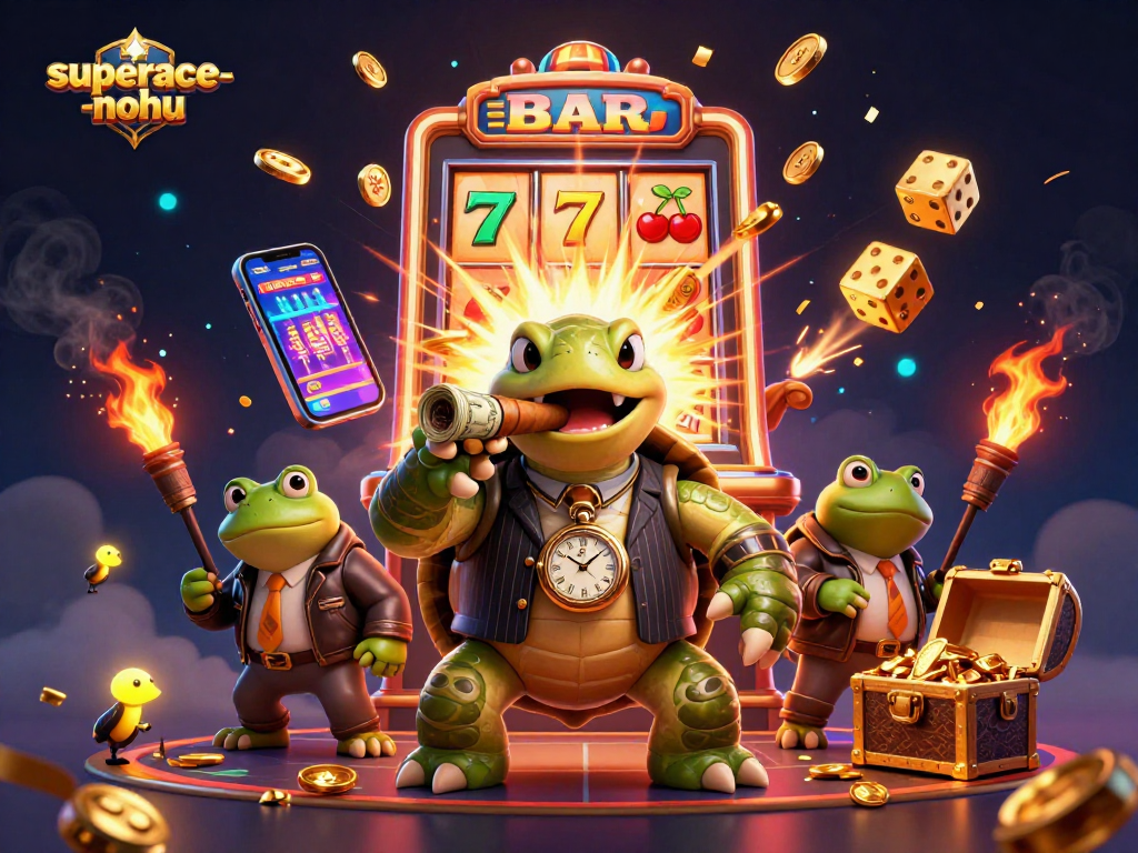 Engage in superace-nohu gameplay with vibrant 3D characters and dynamic casino elements.