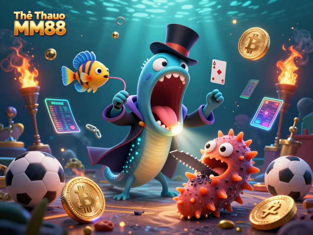 Experience the thrilling action of Thể Thao MM88 featuring vibrant casino games and sports betting elements.