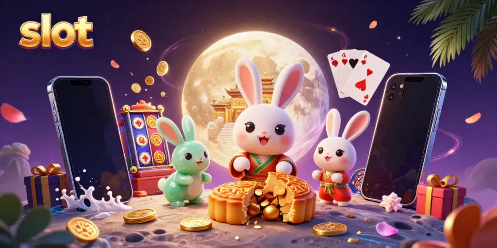 Slot keren dengan karakter kelinci bulan dan permainan di ruang angkasa