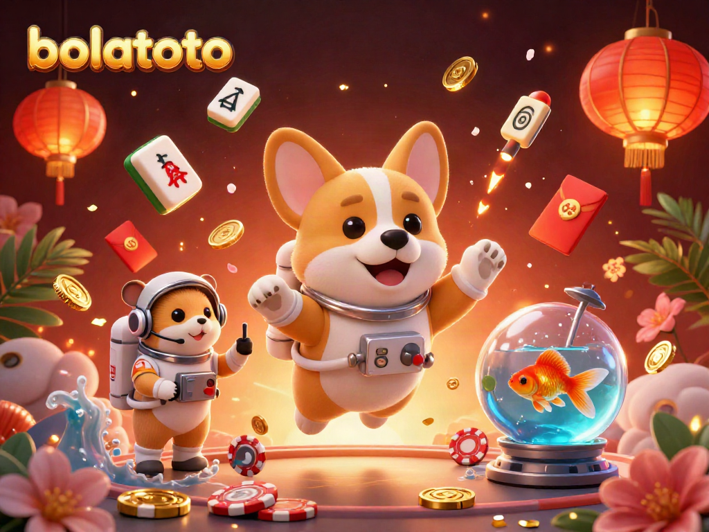 Experience vibrant gameplay at bolatoto, featuring floating casino elements in a dynamic outer space setting.