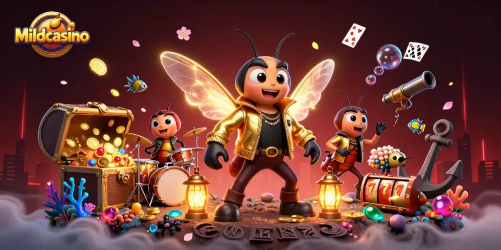 Mildcasino rocks the casino scene with playful characters, gold coins, and dynamic gameplay elements.