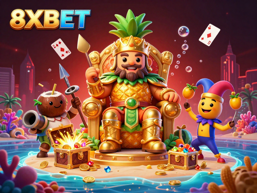 Experience the excitement of winning at 8XBET with its vibrant casino scene featuring engaging characters and rich gameplay elements.