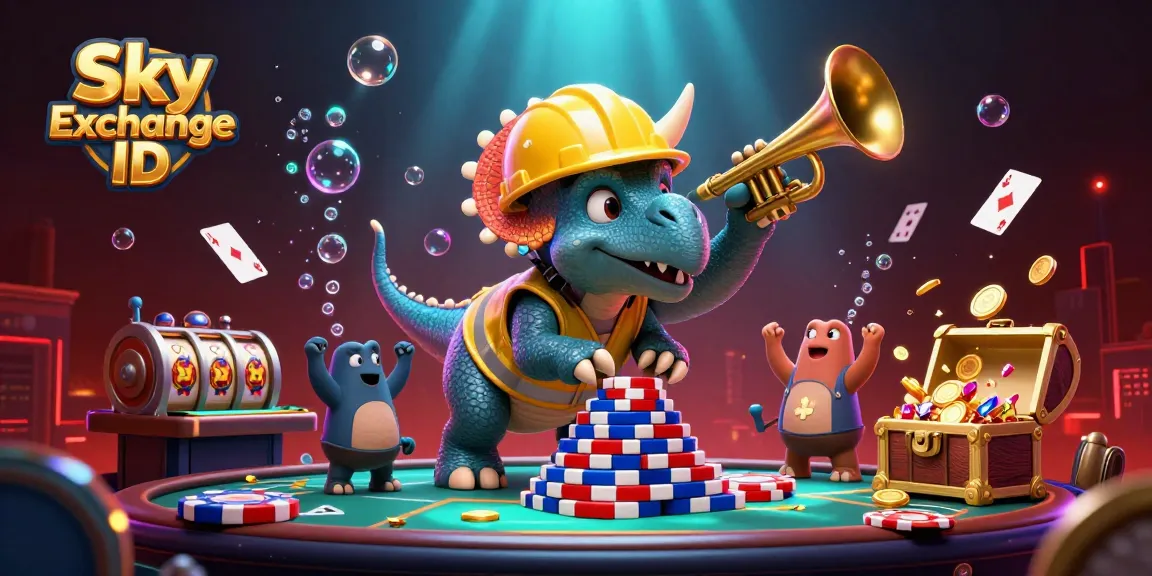 Experience the excitement of betting with Sky Exchange ID through a vibrant casino-themed underwater scene.