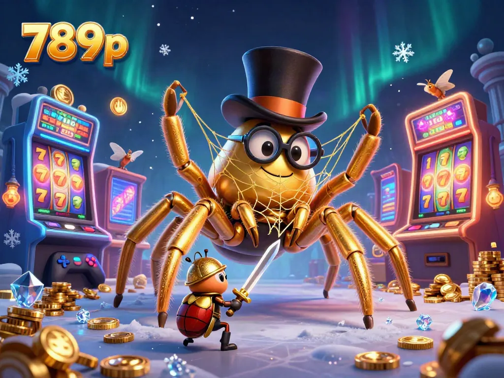 Engage with 789p's exciting casino adventure featuring a golden tarantula and a knight.