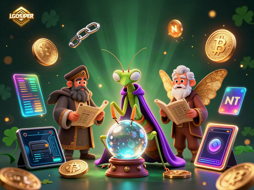 Experience LGOSUPER's magical fortune-telling with cartoon characters among vibrant casino elements.