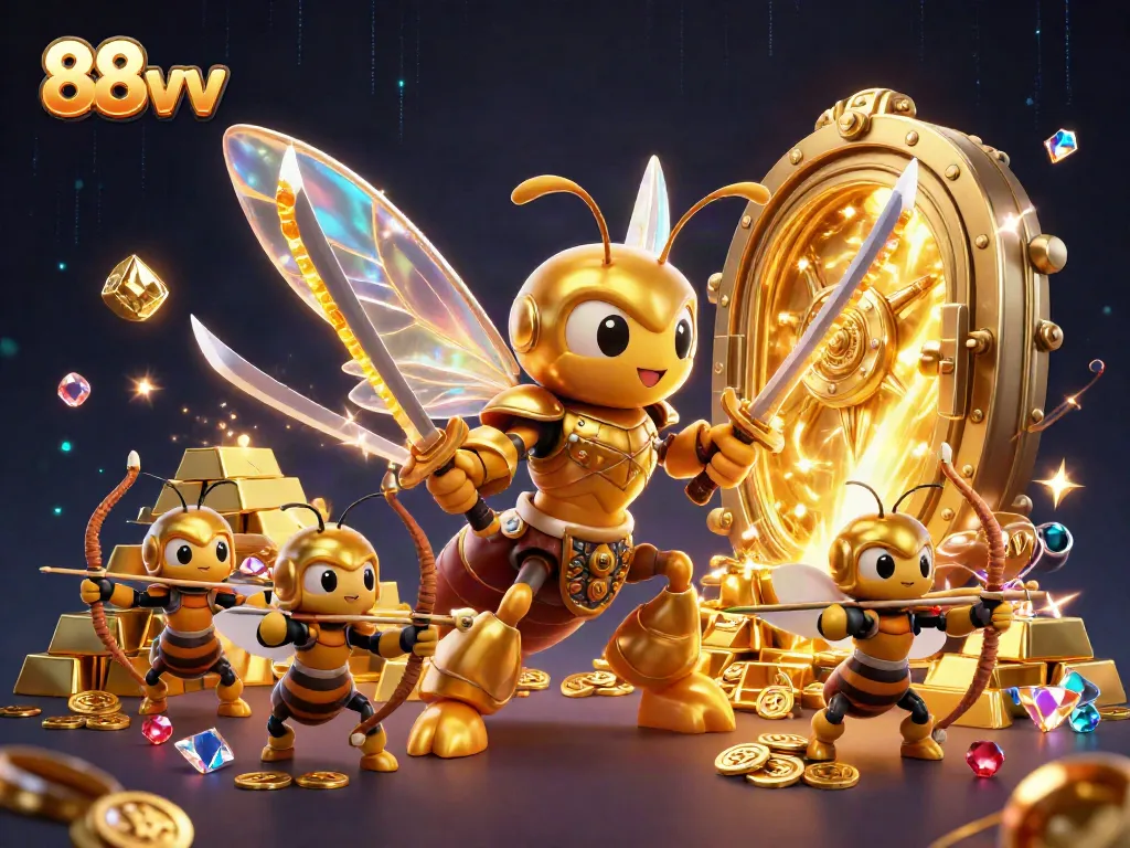 Immerse in 88vv's vibrant online casino scene with samurai hornets and treasure.