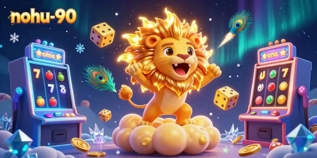Experience thrilling gameplay at nohu-90 with the vibrant atmosphere of casino gaming illustrated in a dynamic 3D scene.