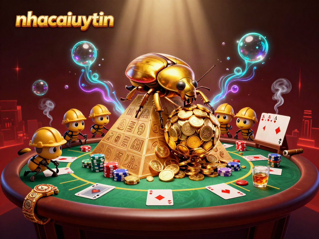 Engage in thrilling blackjack at nhacaiuytin with vibrant casino elements and rich golden visuals.