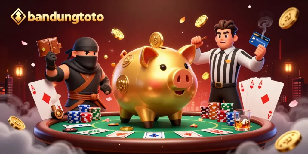 Experience thrilling action with bandungtoto's vibrant casino scene featuring gold coins and poker excitement.