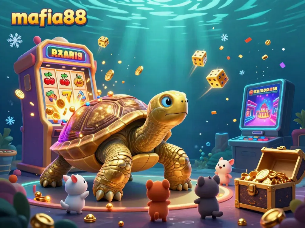 Permainan menegangkan di mafia88 dengan slot jackpot dan tortoise pinball menarik perhatian pemain.