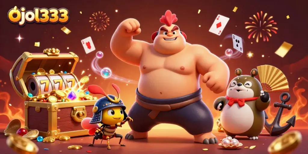 Engage in the action with ojol333's vibrant casino-themed illustration featuring dynamic characters in a festive atmosphere.