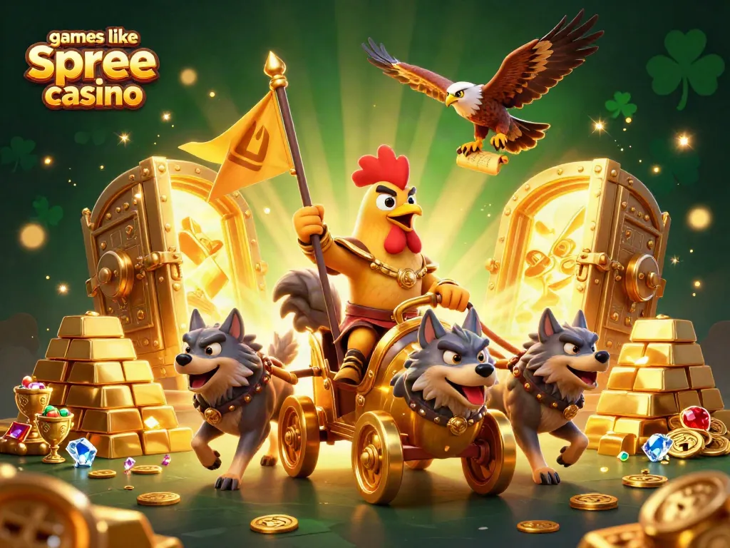 Experience thrilling wins with games like spree casino in this rich 3D illustration.