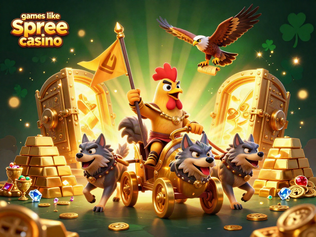 Experience thrilling wins with games like spree casino in this rich 3D illustration.