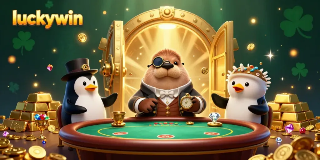Engage in thrilling underwater poker with luckywin, featuring a jolly walrus, penguin dealer, and a bluffing pufferfish.